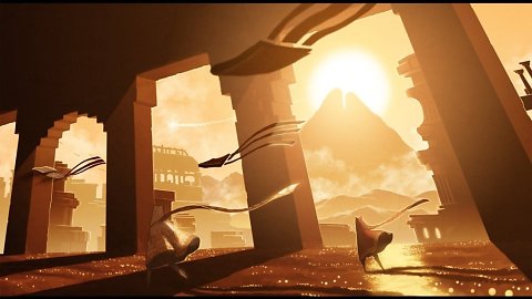 Journey video game by thatgamecompany for ps4 review beautiful amazing artistic illustrations desert fantasy imagination
