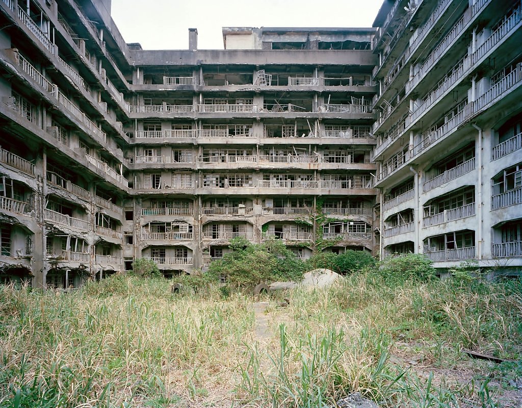 "Hashima" series by Andrew Meredith photographer abandoned places urban exploration japan gunkanjima surreal dystopian haunted island postapocalyptic ruins