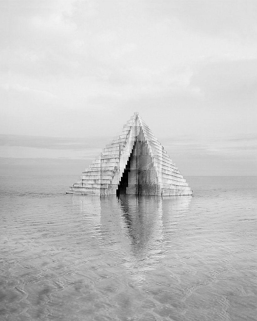 Noemie Goudal "Observatoires" series dystopian brutalist architecture surreal abandoned places fantasy images photoshop photomanipulations