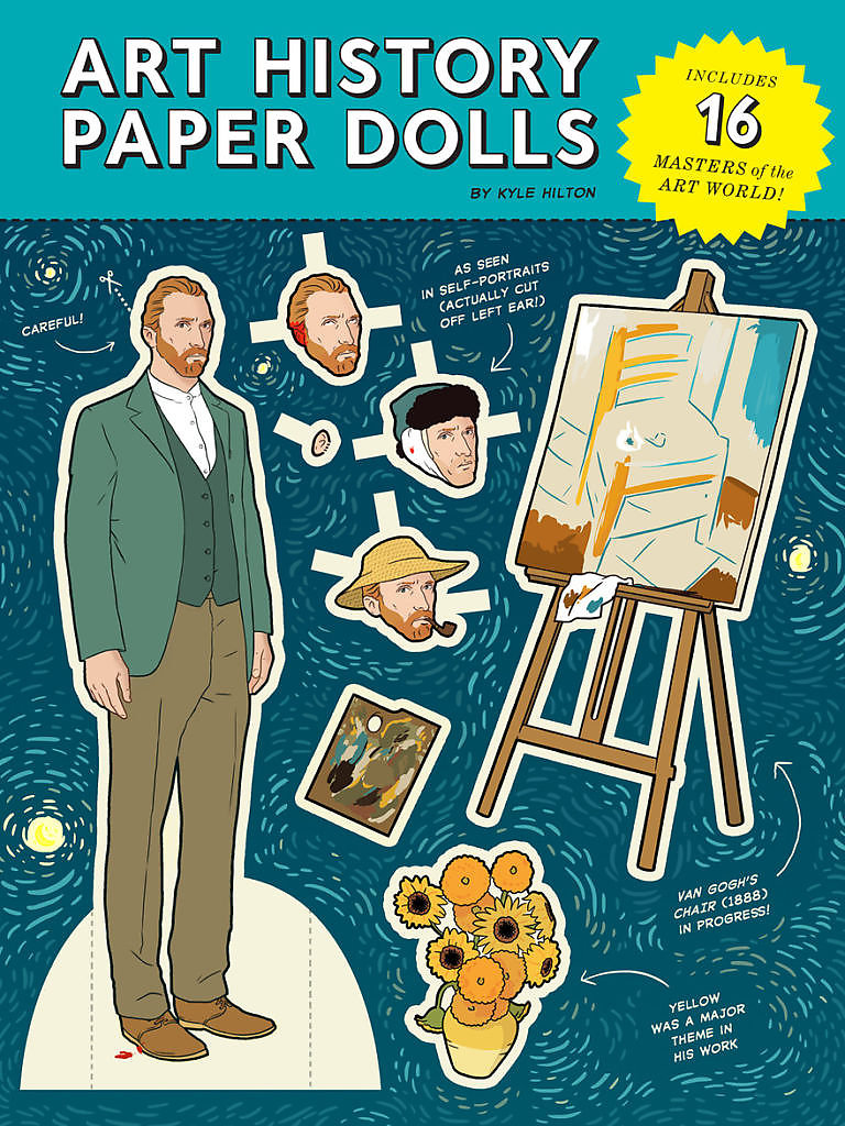 Kyle Hilton paper dolls art hystory and literature well known icons playful funny pop art cutouts figures